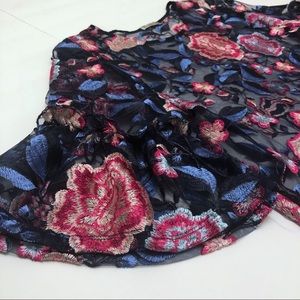 Sheer Embroidered Crop Top